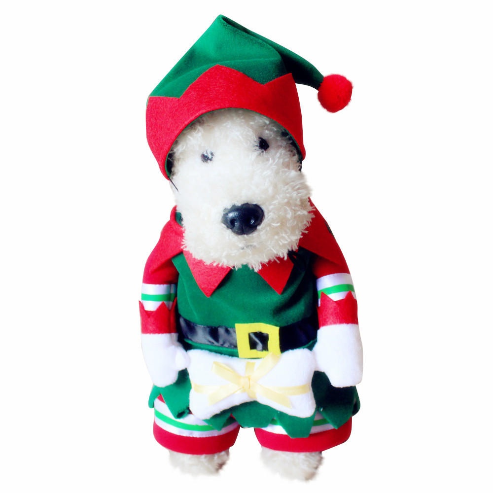 Pet Dog And Cat  Suit Santa Claus Dressing Up Party Apparel Clothing With Hat - L - Image 2