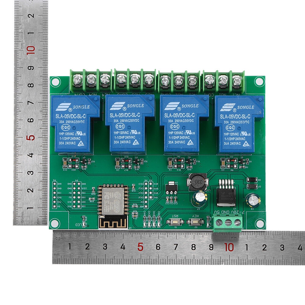 DC7-28/5V ESP8266 WIFI 4 Channel 30A Relay Module ESP-12F Development Board Secondary Opening - Image 2