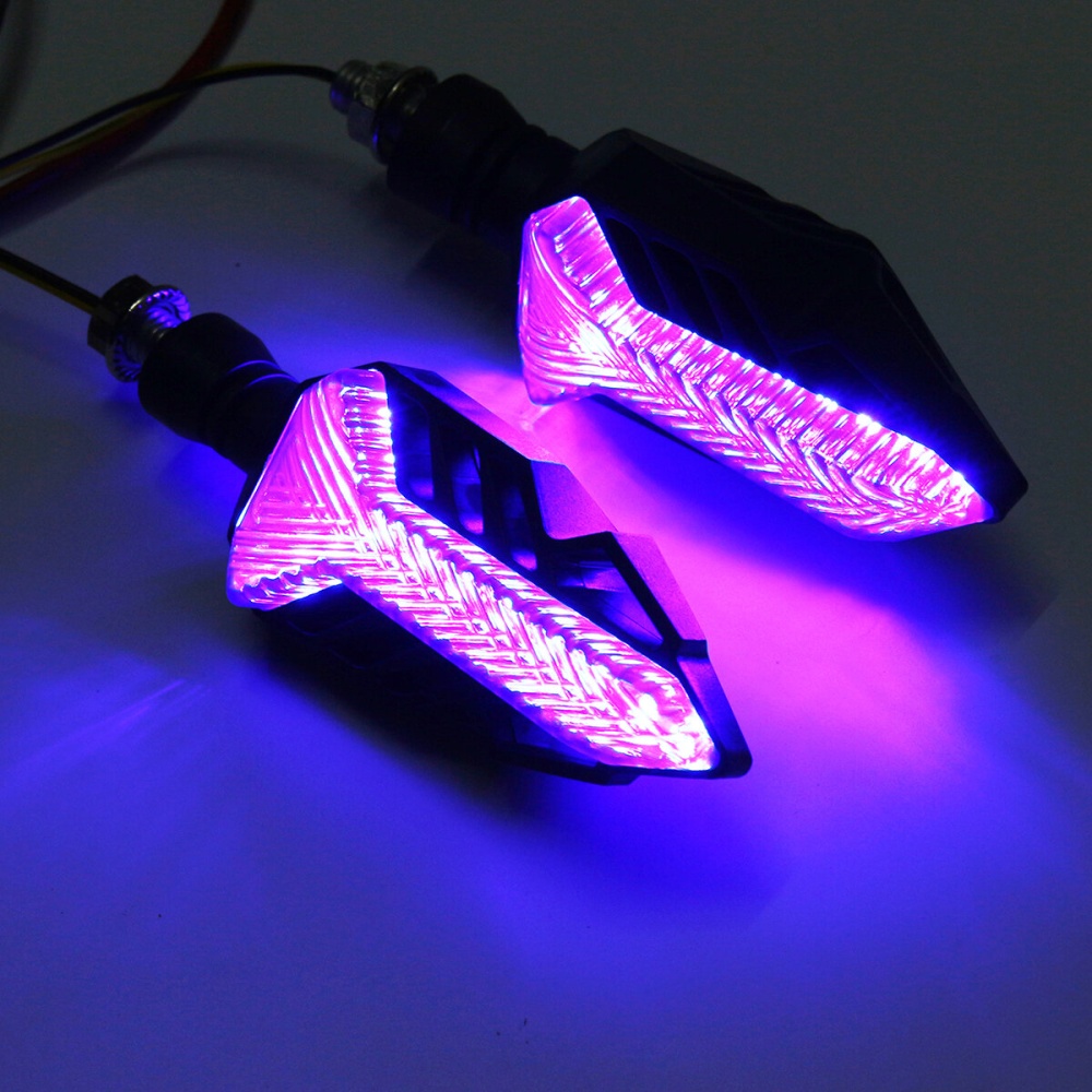 12V LED Motorcycle Turn Signal Lights Indicator Warning Universal Lamp - Yellow - Image 2