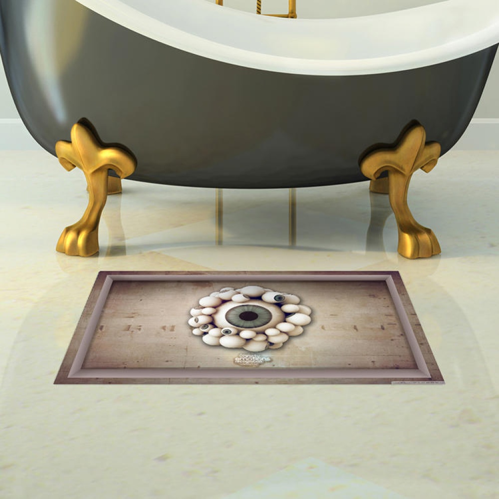 PAG 3D Bathroom Anti Slip Eyeball Pattern Floor Sticker Waterproof Washable Shower Room Decor - Image 2