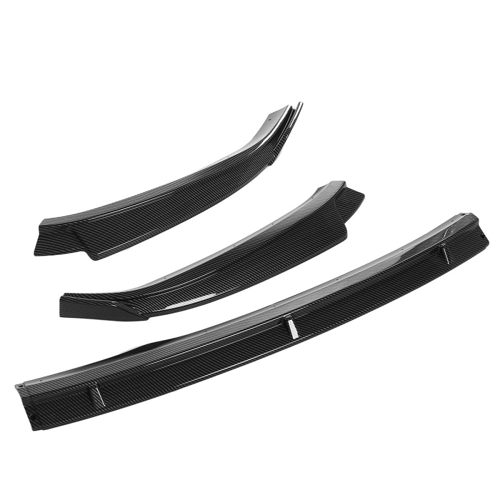 Carbon Black Front Bumper Lip Body Spoiler Splitter For VW Golf MK7.5 2018-2020 3Pcs - Image 2