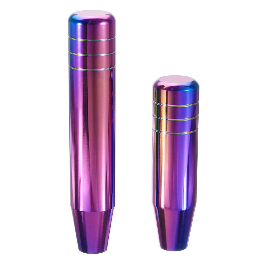 Neo Chrome Car Gear Shift Knob Shifter Lever Aluminum Auto Manual Universal - 130mm