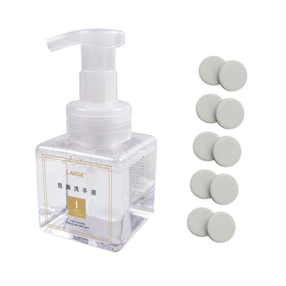 10PCS Effervescent Hand Sanitizer with Mousse Bubbler Bottle Hand Wash Effervescent Tablets Hand Soap Foam Type Super Clean Power Strong Manual Soap - Image 2