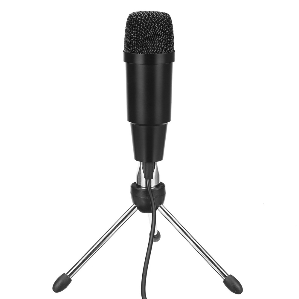 Professional 30Hz-20KHz Dynamic Cardioid Capacitive USB Wired Microphone Mic with Desktop Tripod for Stage Karaoke Public Speaking - Black - Image 2