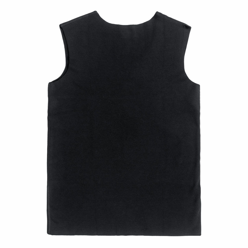 Men Winter Black Thermal Underclothes Warm Singlet Underwear Sleeveless Waistcoat Top - L - Image 2