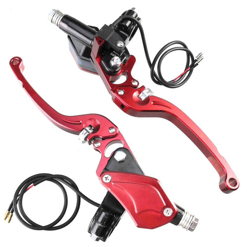 7/8inch 22MM Motorcycle Brake Clutch Reservoir Brake Master Cylinder Lever Set - Titanium - Image 2