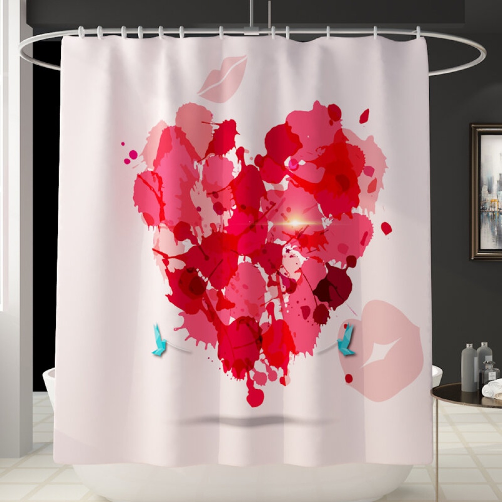 Honana 4PCS Bathroom Waterproof Shower Curtain Pedestal Rug Toilet Seat Cover Bath Mat Bathroom Decoration - #1 - Image 2