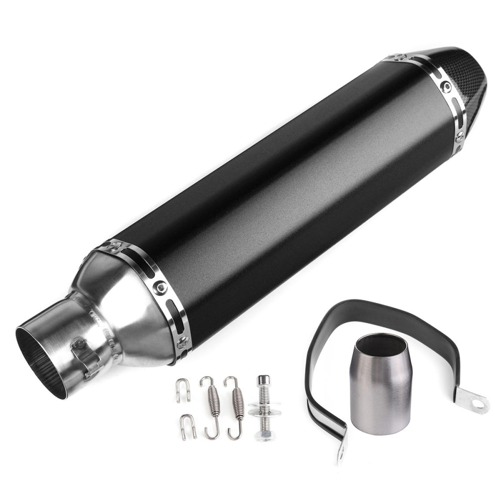 38-51mm Motorcycle Stainless Steel Exhaust Muffler Pipe with Silencer 400mm - Red - Image 2