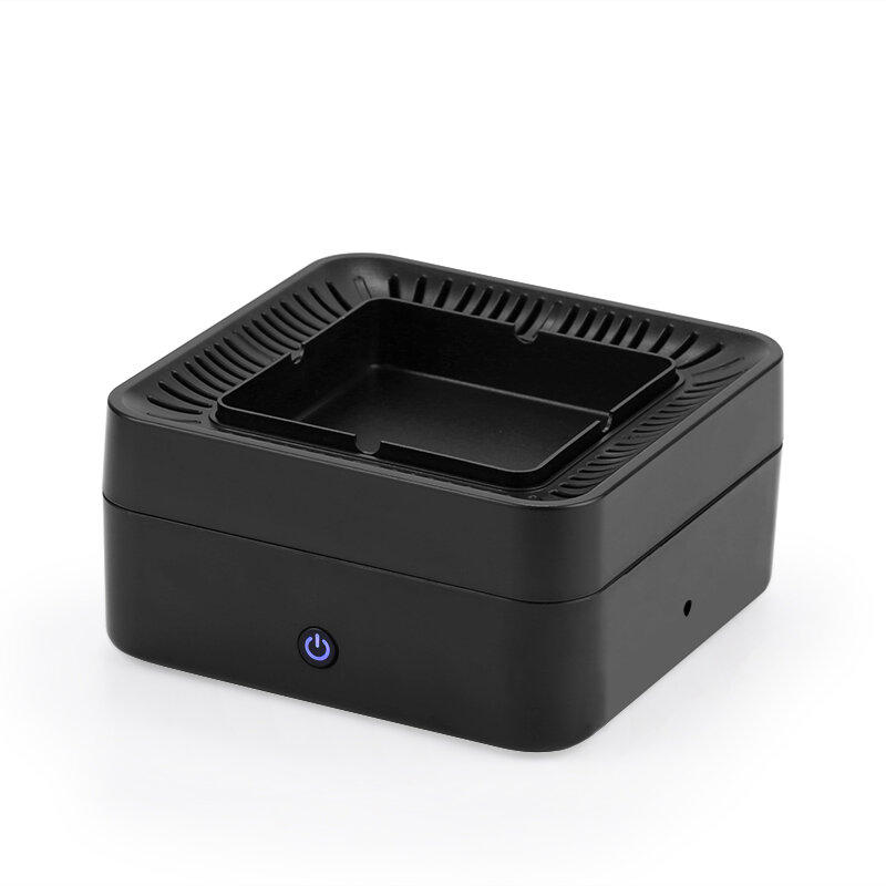 Ashtray Portable USB Rechargeable Smokeless Ashtray Secondhand Smoke Aiir Filter Purifier Home Office Car Ashtray Holder - Black - Image 2
