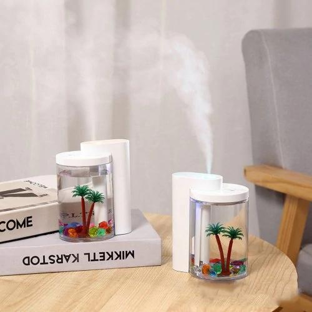 260L USB Simulation Landscape Humidifier Household Air Atomizer Night Light for Office Desktop Car Home Moisturizing And Anti-drying Atomizer - Pink - Image 2