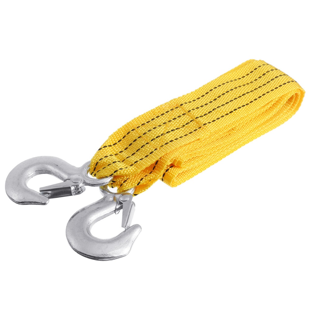 Car Tow Cable Emergency Trailer Rope 4M 3Tons With 2 Anti-Slip Hooks - Image 2