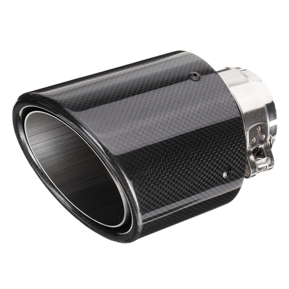 2.6 Inch 66 to 114mm Universal Carbon Fiber Car Auto Exhaust Pipe Tail Muffler End Tip - A Style - Image 2