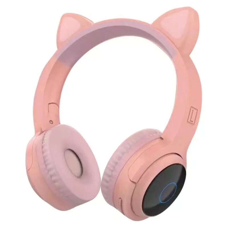 Bakeey XY-203 Wireless bluetooth Headphones HIFI Stereo TF Card Aux-In Luminous Cute Cat Ear Head-Mounted Headset with Mic - Light Blue - Image 2
