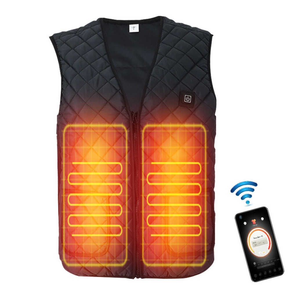 Electric 5 Gears Heated Vest Men Women Fast Heating Jacket Clothing APP Control - L
