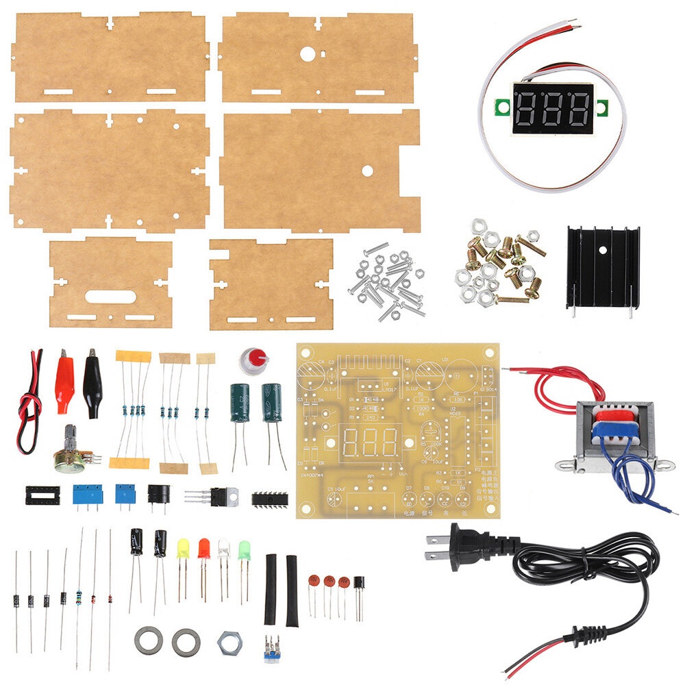 LM317 Adjustable Regulated Power Supply Board Kit DIY Production Power Supply Training Kit - 110V transformer + American standard line - Image 2