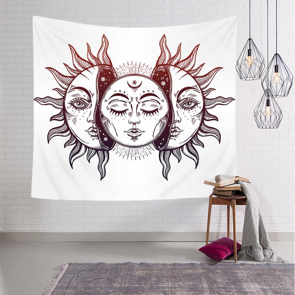 Vintage Bohemian Tarot Sun Pattern Tapestry Living Room Bedroom Wall Hanging Tapestry Art Decorations - #1 - Image 2