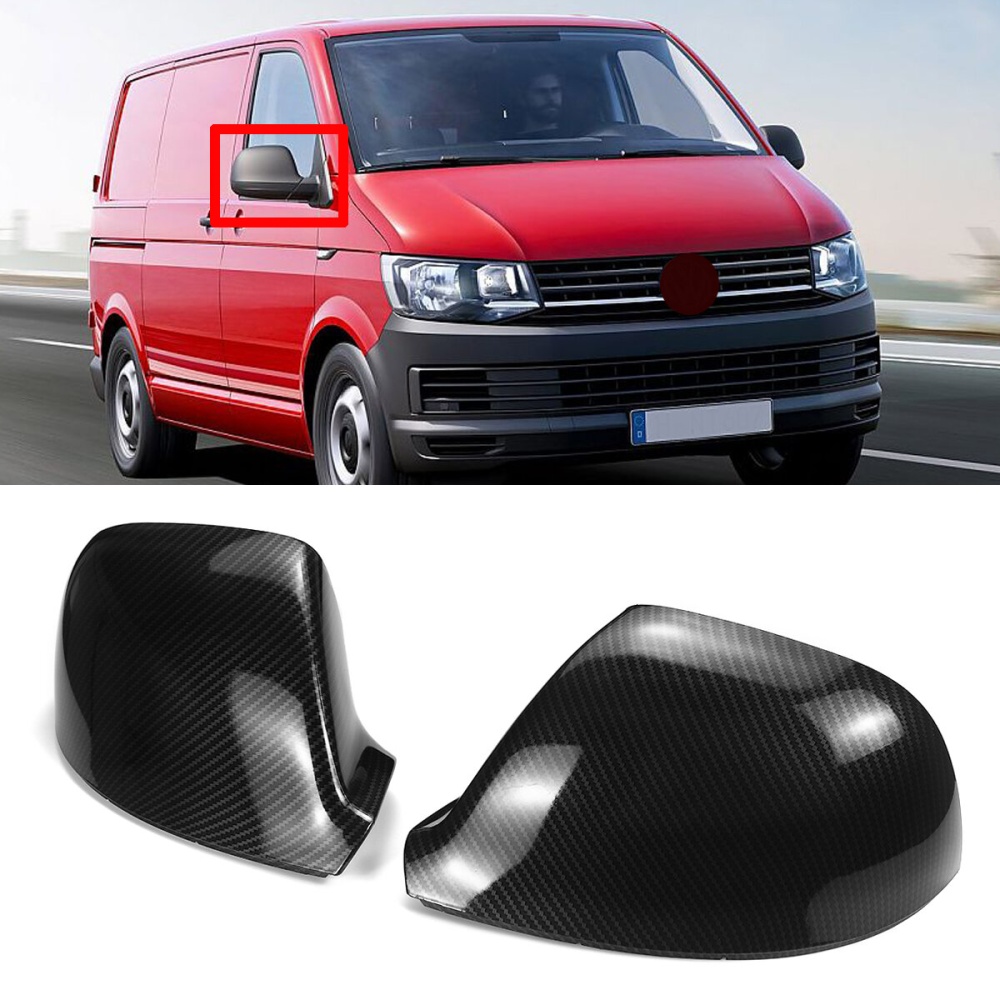 Carbon Look Rear View Mirror Cap For Volkswagen Transporter T5 T5.1 T6 - Image 2