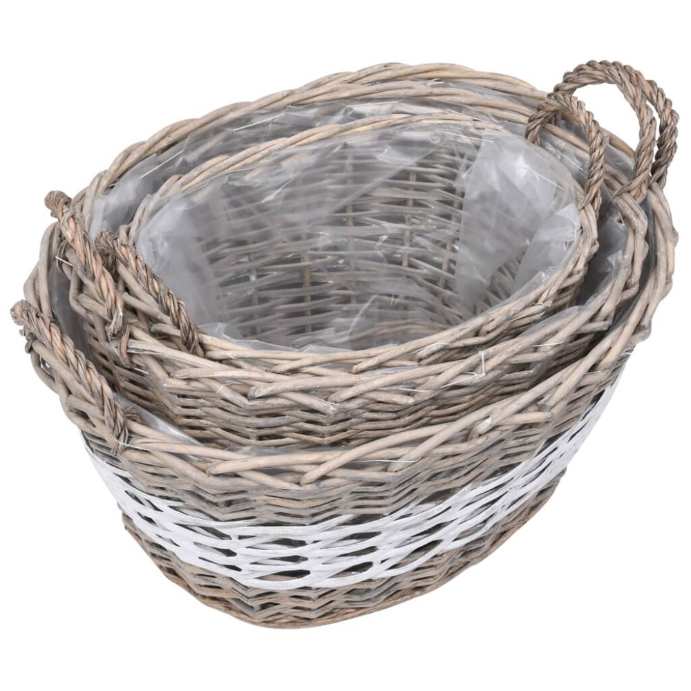 Planters raised 3pc wicker with PE liner - Image 2