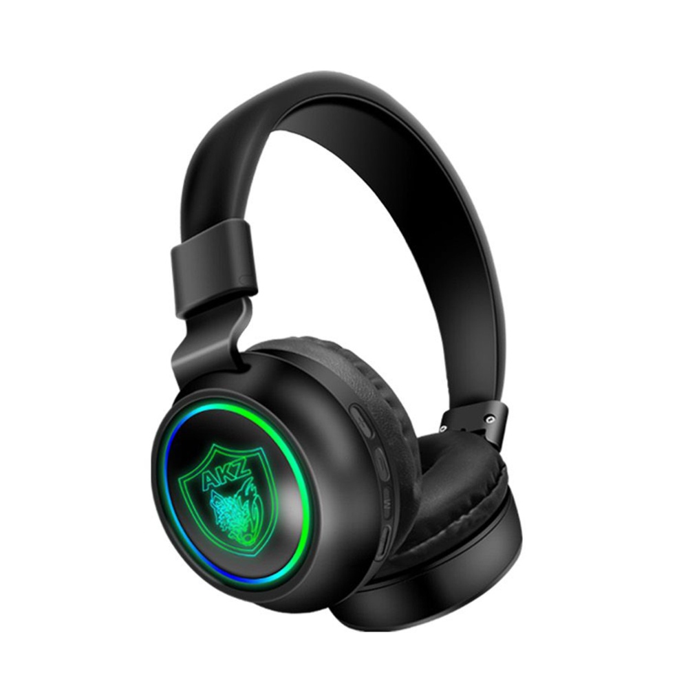 AKZ GM-C2 Gaming Headphone bluetooth Headset BT5.0 Colorful Lights Long Lasting Life Headphone with Mic - Black