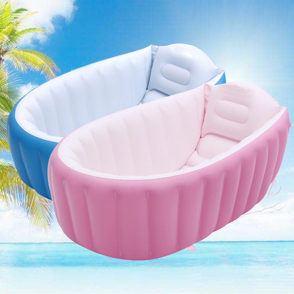 Portable Inflatable Bathtub For Babies Kid Baby Bath Thickening Folding - Blue - Image 2