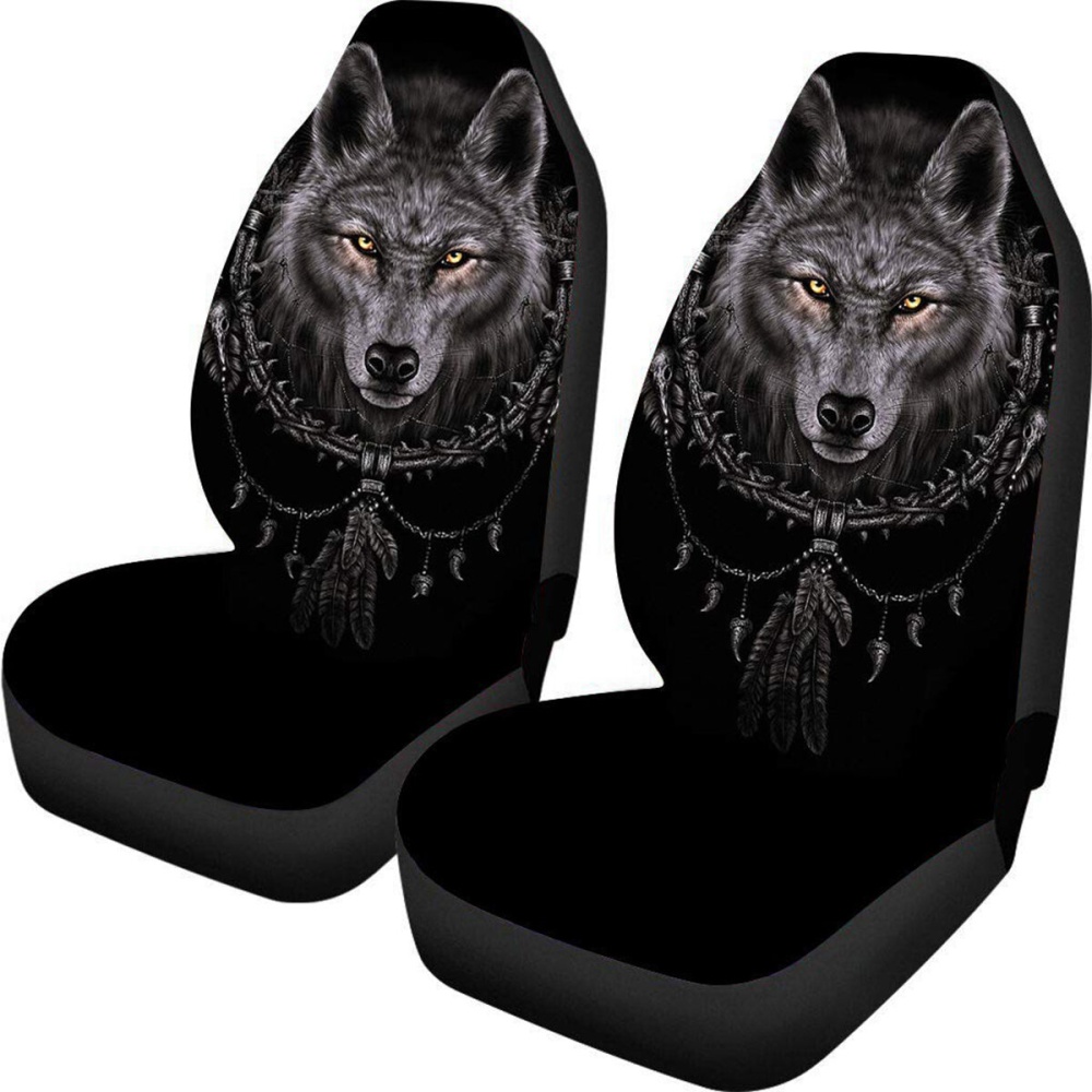 Universal Wolf Shape Polyester Car Seat Cover SUV Cushion Protector Comfortable - Image 2