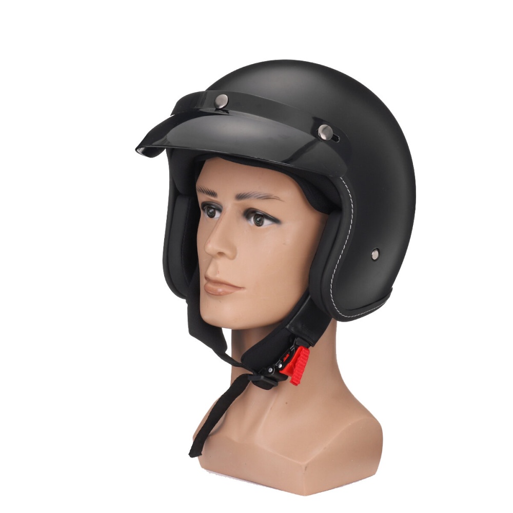 Motorcycle Safety Helmet Half Face with Visor Matte Black M/L/XL/XXL Universal - M - Image 2