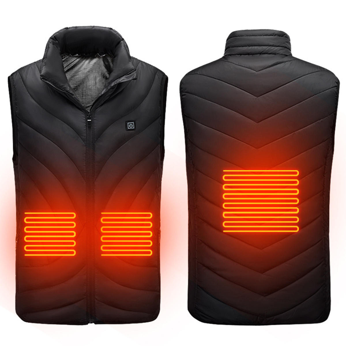 Red/Black 5V USB Heated Vest Men Winter Electrical Heated Sleeveless Jacket Outdoor Hiking - S Red