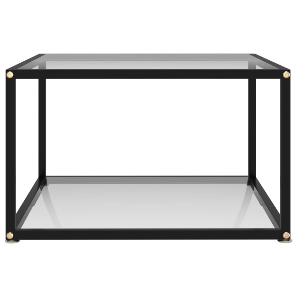 Tea Table Transparent 23.6"x23.6"x13.8" Tempered Glass - Image 2