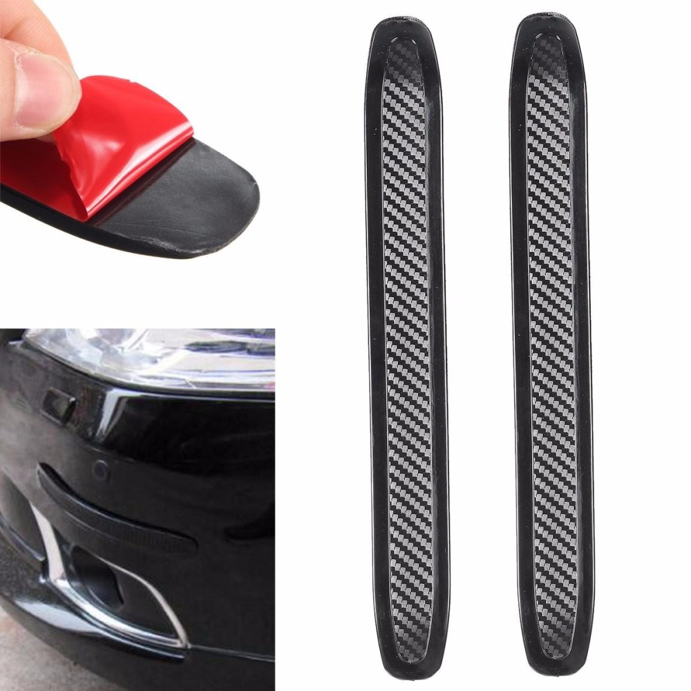 2Pcs Carbon Colloid Front Rear Bumper Corner Guard Anti-Scratch Protection Decoration Strip - Image 2