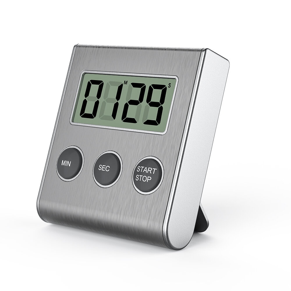 DIGOO DG-AT9001 Digital Kitchen Timer LCD Display Countdown Timer with Retractable Stand For Home Cooking Baking Sports Games Working - Grey - Image 2