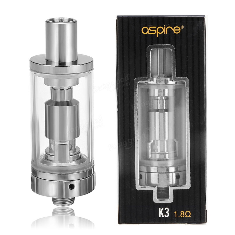 Aspire K3 Clearomizer Tank 2ml TPD Compliant Coil Removable Atomizer 510 Drip Tip - Black - Image 2