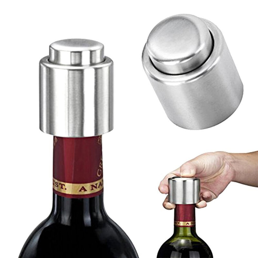 Stainless Steel Vacuum Sealed Wine Bottle Stopper Preserver Pump Sealer Bar Stopper Keep Your Best Wine Fresh Fits 750ml Red Wine Bottle Stopper - Image 2