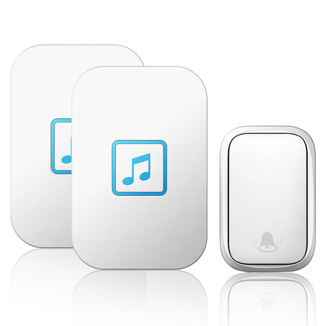 CACAZI FA86 Self-powered Waterproof Wireless Doorbell 1 Transmitter 2 Receiver No Battery Required Button 150M - White US Plug - Image 2