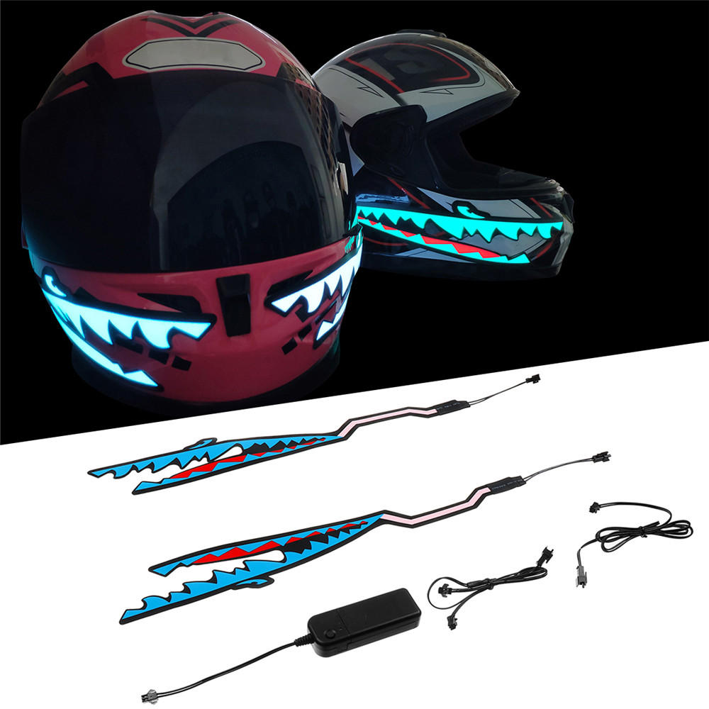 Shark Style Motorcycle Helmet Light Strip LED Night Signal Light Stripe Glowing - Pink