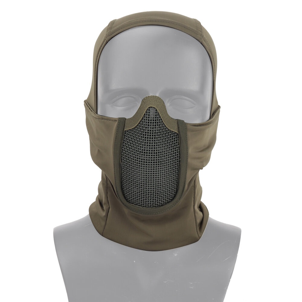 WoSporT Army Tactical Full Face Mask CS High Elastic Fabric Breathable 3 Color - Black - Image 2