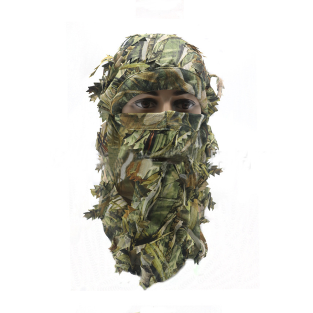 3D Leaf Camouflage Tree Full Face Mask Hood Hunting Hat Mask Army Military - 1 - Image 2