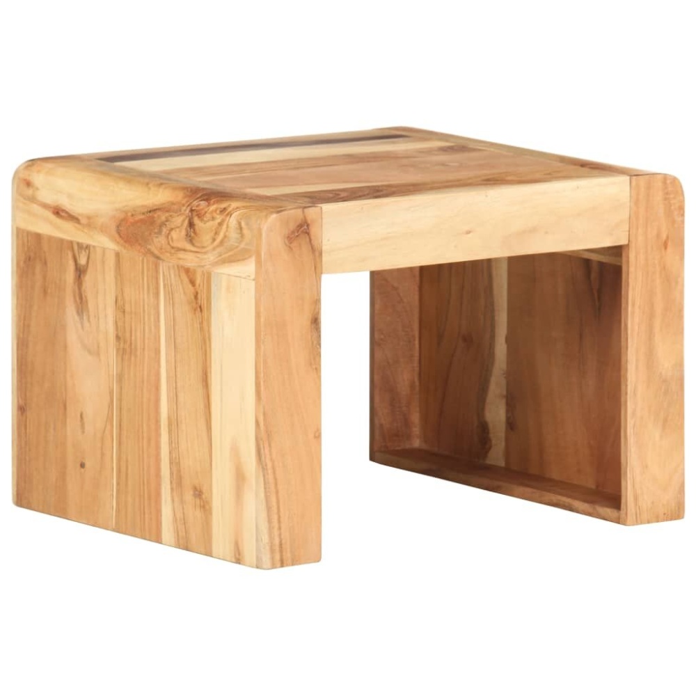 Side Table 16.9"x15.7"x11.8" Solid Acacia Wood - Image 2