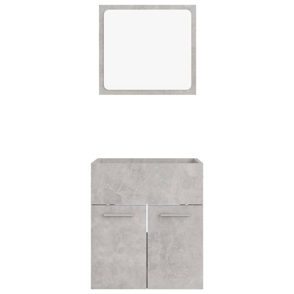 2 Piece Bathroom Furniture Set Concrete Gray Chipboard - Image 2