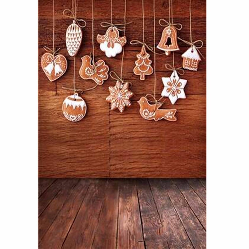 5x7FT Vinyl Christmas Wood Floor Wall Photography Backdrop Background Studio Prop - Image 2