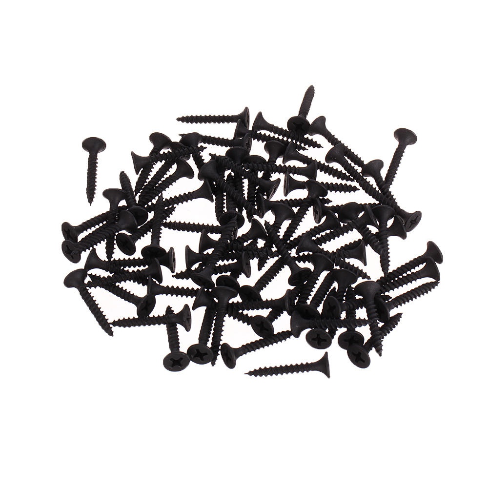 Suleve M3.5CP5 1000Pcs M3.5 Cross Black Recessed Flat Head Self Tapping Ash Phosphorus Drywall Metric Threaded Wood Screw Nail Bolt - Image 2