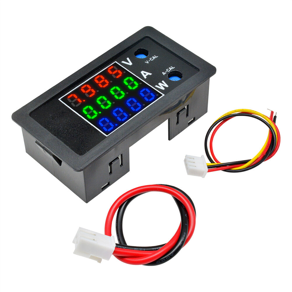 DC 0-100V 0-10A 1000W 0.28" LED Digital Voltmeter Ammeter Wattmeter Red Green Blue Voltage Current Tester Power Meter Monitor