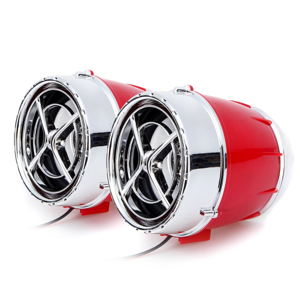 3 Inch 12V Motorcycle MP3 Player Speakers APP Control Alarm Horns FM Radio With bluetooth Function - Red - Image 2