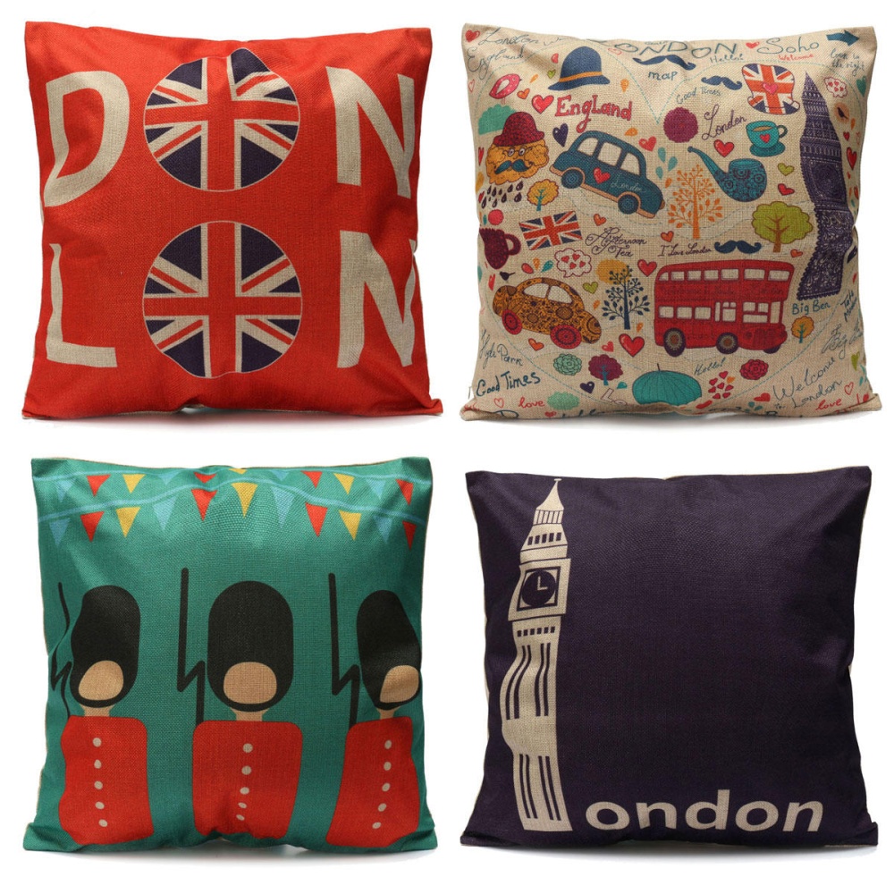 British Style European Traveling Throw Pillows Cases Home Sofa Car Decor Cushion Cover - 02