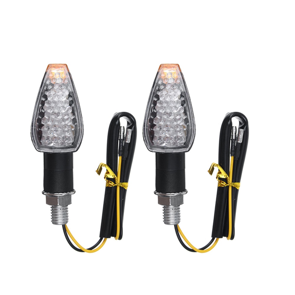 2pcs 12V M10 14 LED Motorcycle Turn Signal Lights Amber Indicator Lamp Universal - Smoke - Image 2