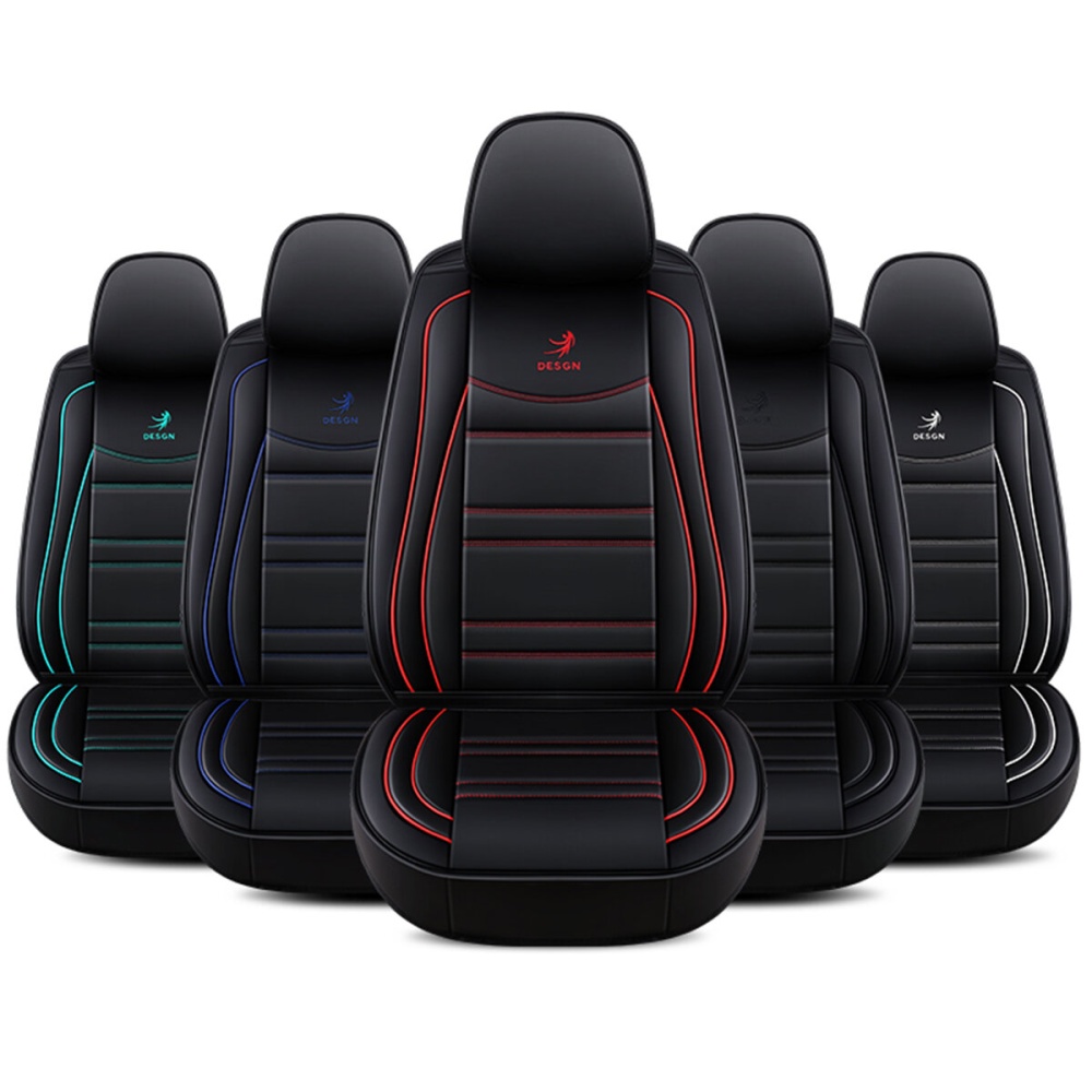 1PC Universal Nonslip Car Seat Cover Front Seat Protector PU Leather 5 Colors - Red - Image 2