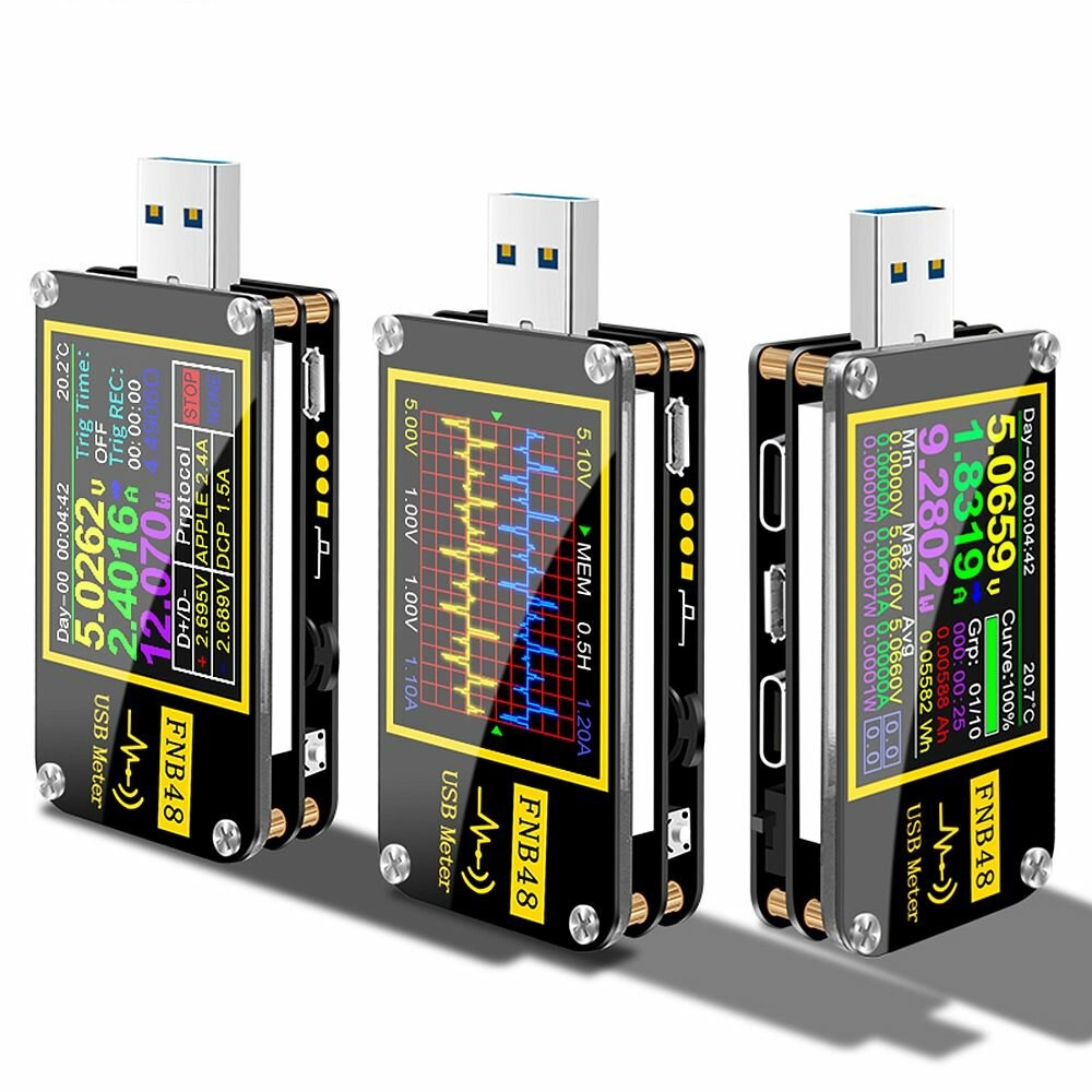 FNB48 Pd Trigger Voltmeter Amperemeter Stroom En Voltmeter USB Tester QC4 + PD3.0 2.0 Pps Snel Opladen Protocol Capaciteit Test - Image 2