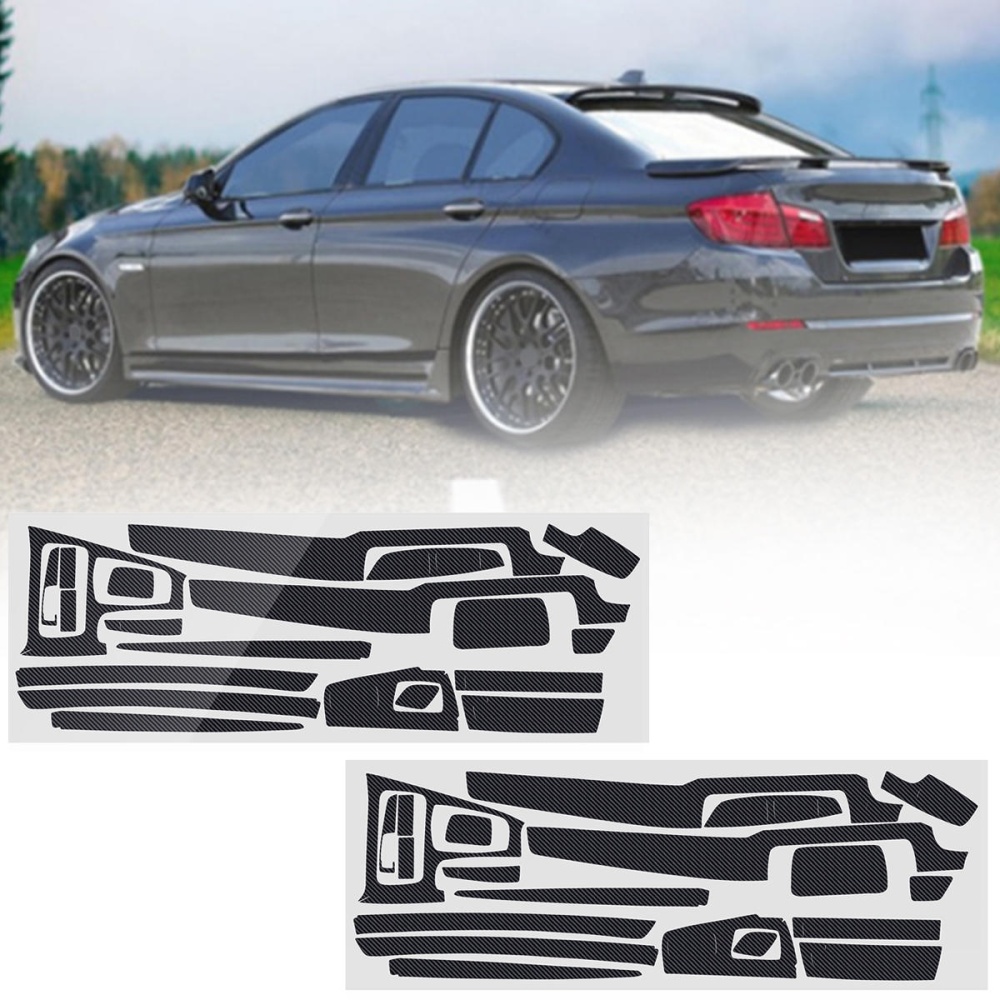 Carbon Fiber Pattern Car Interior Dashboard Sticker Wrap Decoration for BMW 5-Series F10 F18 2011-17 - 2