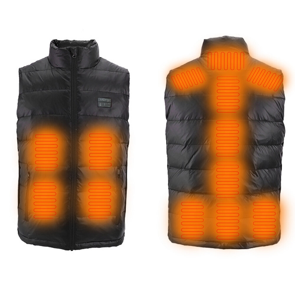 MIDIAN 13 Heating Pads Electric Heated Vest 90% White Duck Down Men Women For Skiing Skating Mountaineering Fishing Riding - L Female