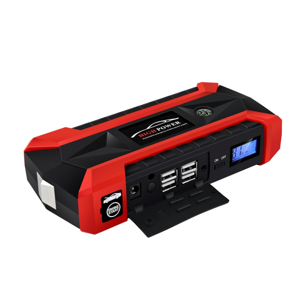 JX29 Portable Car Jump Starter 89800mAh 600A Peak 12V Emergency Battery Booster with LED Flashlight Compass - EU Plug - Image 2