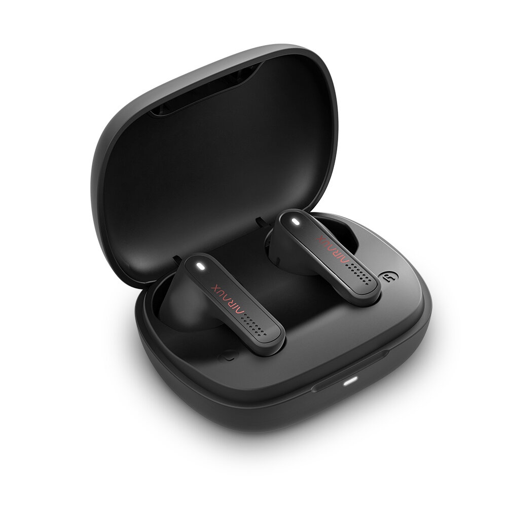 BlitzWolf® AIRAUX AA-UM4X bluetooth V5.0 Half In-ear TWS Earbuds HiFi Stereo Touch Control Earphone Waterproof Headset with Mini Charging Box - Black - Image 2